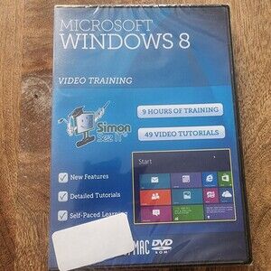 Simon Sez IT Microsoft Windows 8 Video Training DVD 9 Hrs 49 Tutorials PCMac